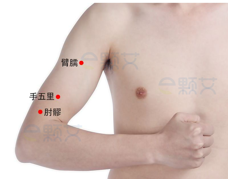 手五里穴位图 艾灸取穴方法 主治病症 应用经验
